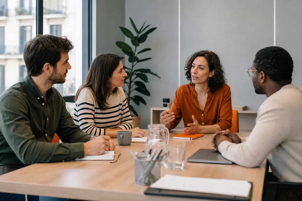 Reunión profesional sobre igualdad en el entorno laboral