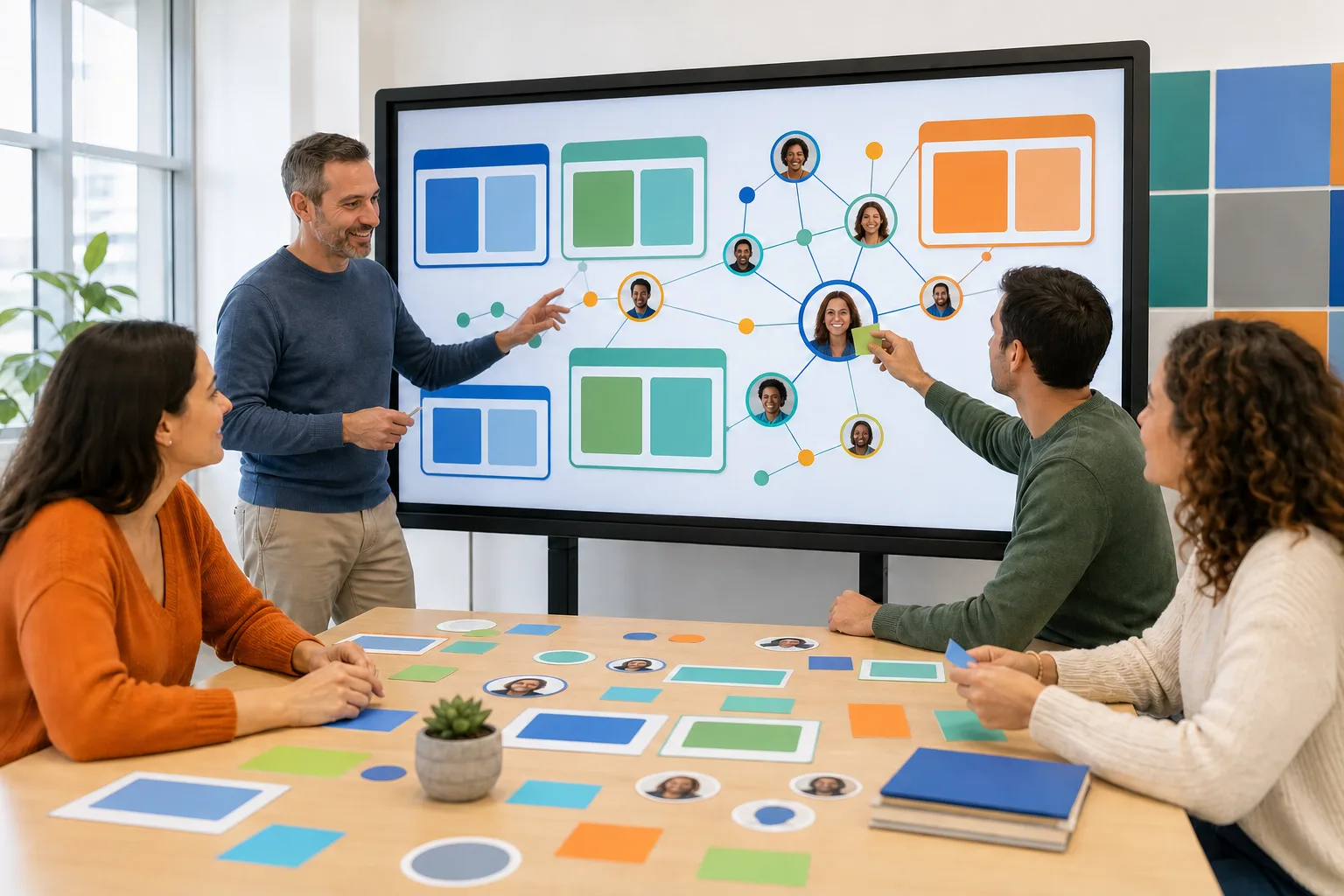Grupo aprendiendo cómo se conectan comunidades y contenidos en la web colaborativa