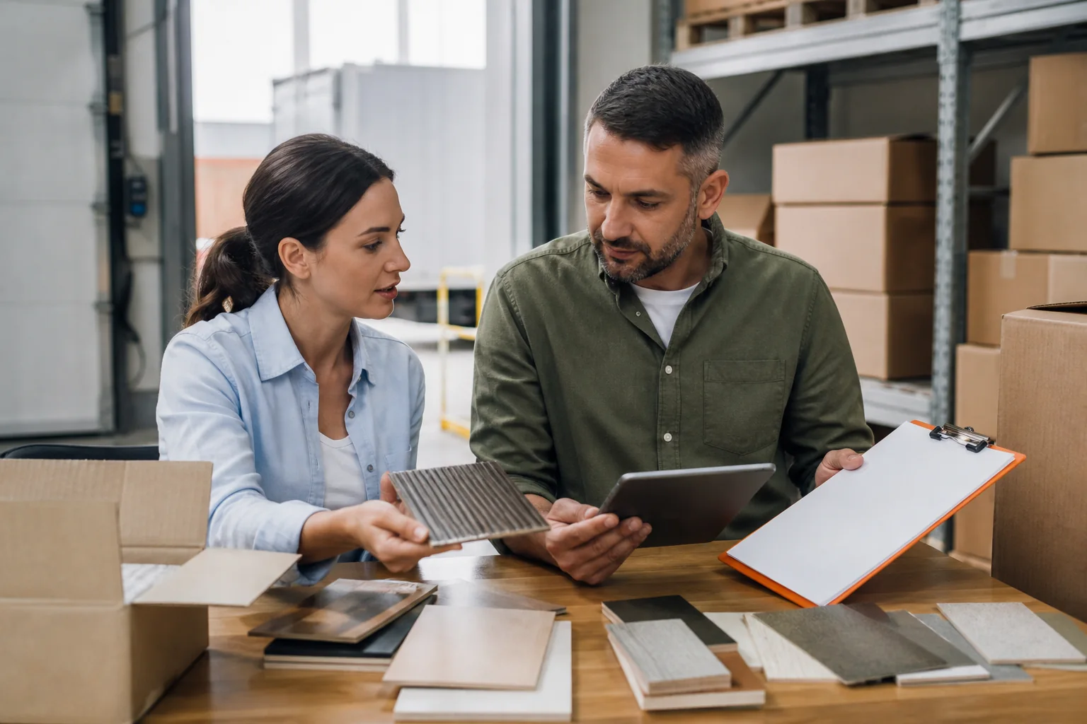Profesionales evaluando muestras para gestionar compras y aprovisionamiento