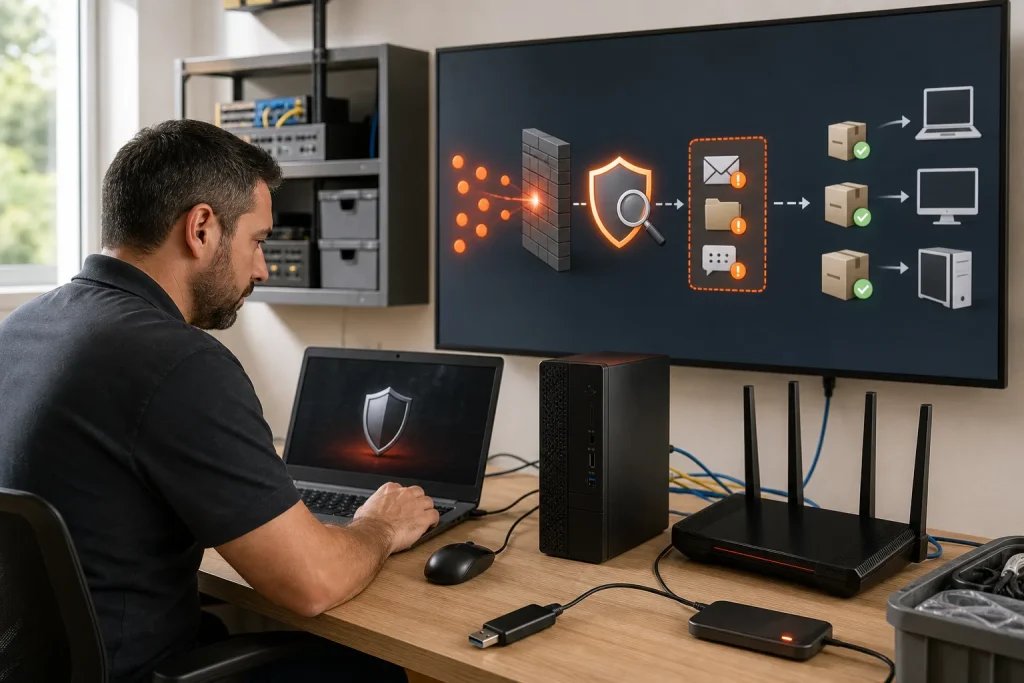 Técnico protege ordenadores y red frente a malware, mensajes fraudulentos y software desactualizado.