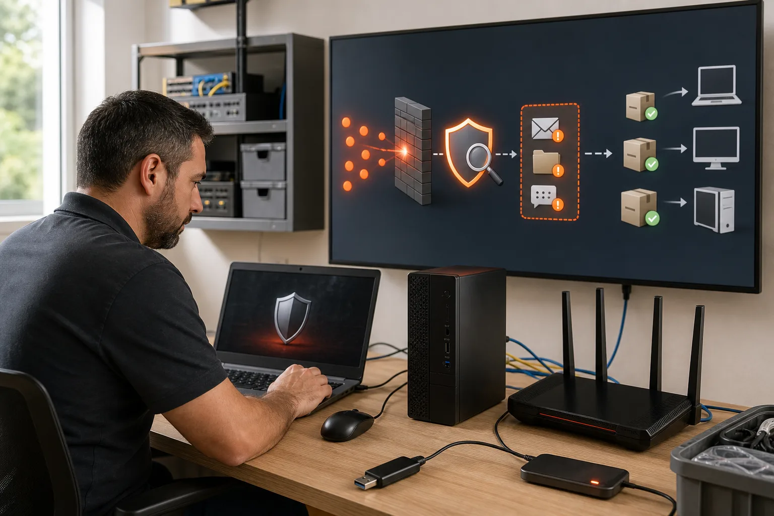 Técnico protege ordenadores y red frente a malware, mensajes fraudulentos y software desactualizado.