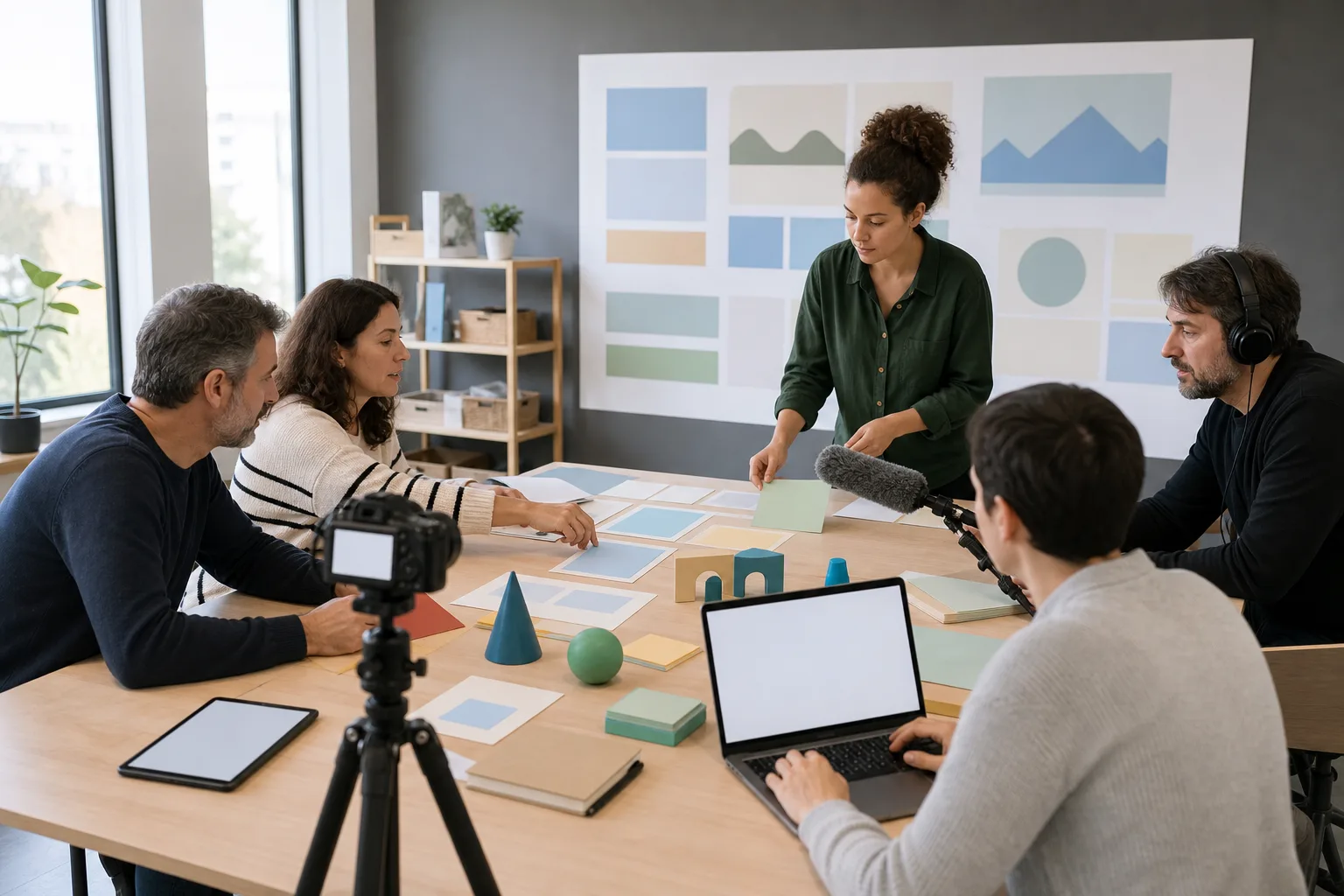 Equipo multidisciplinar crea materiales didácticos físicos y audiovisuales.