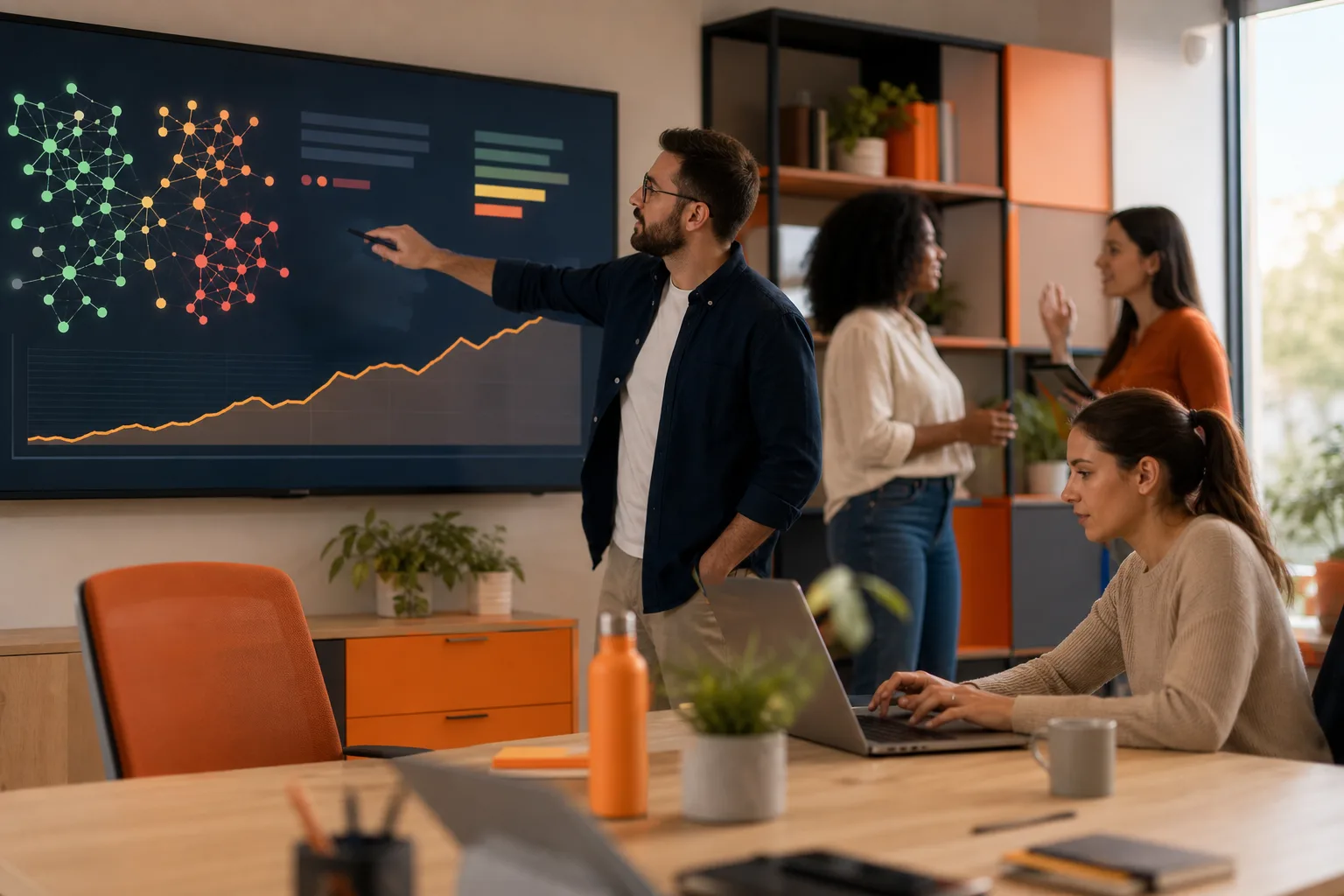 Equipo analizando comunidades virtuales y evolución de la reputación online