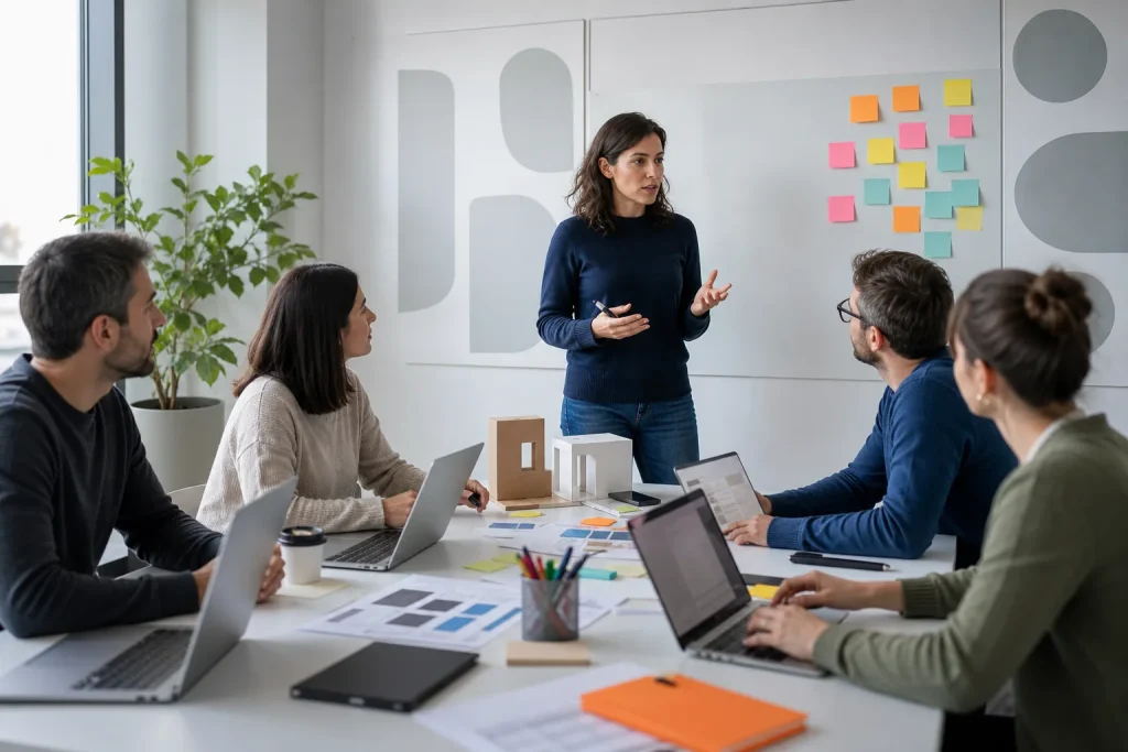 Escena profesional de administración y gestión para Gestión de proyectos de innovación