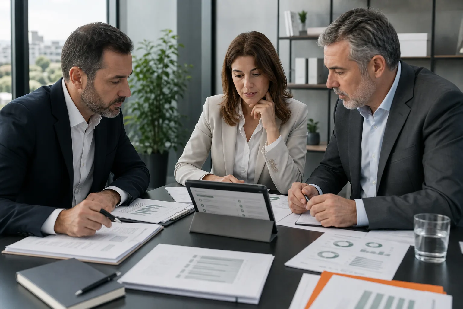 Profesionales revisando controles y documentación de compliance