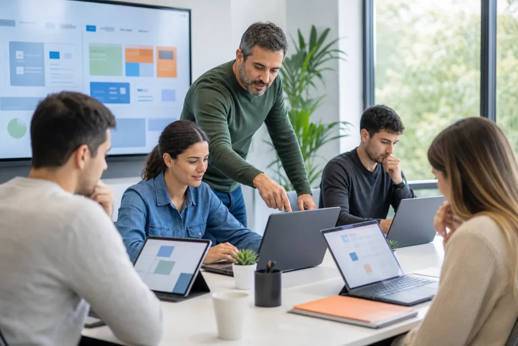 Personas formándose en entornos digitales de productividad en la nube