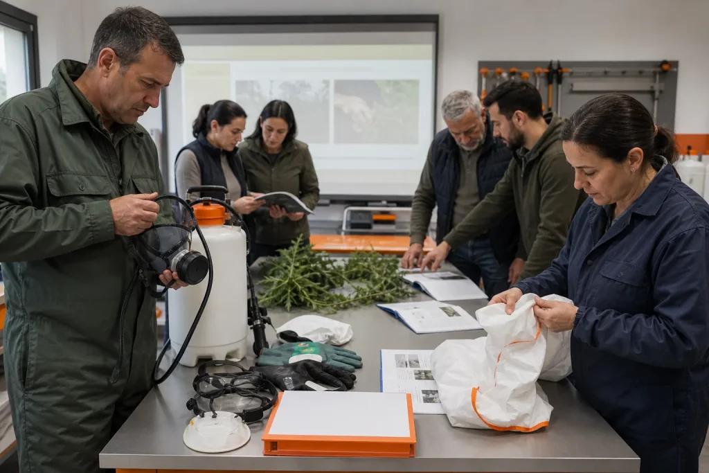 Escena profesional de agraria para Usuario profesional de productos fitosanitario.nivel cualificado