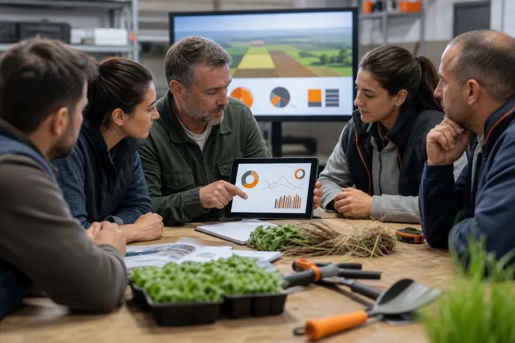 Escena profesional de agraria para Gestión agraria: de agricultor a empresario
