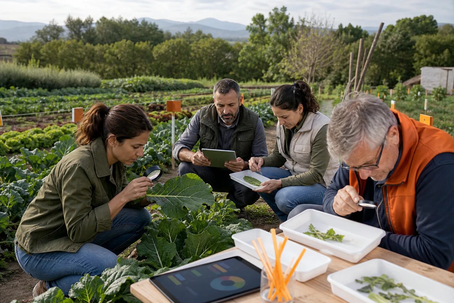 Escena profesional de agraria para Lucha integrada en el cultivo de hortícolas cielo abierto
