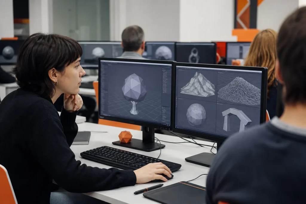 Escena profesional de artes gráficas para Modelado poligonal con 3d studio max para entornos virtuales