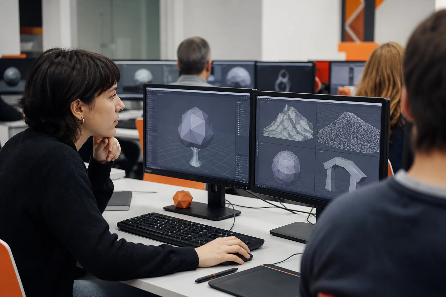 Escena profesional de artes gráficas para Modelado poligonal con 3d studio max para entornos virtuales