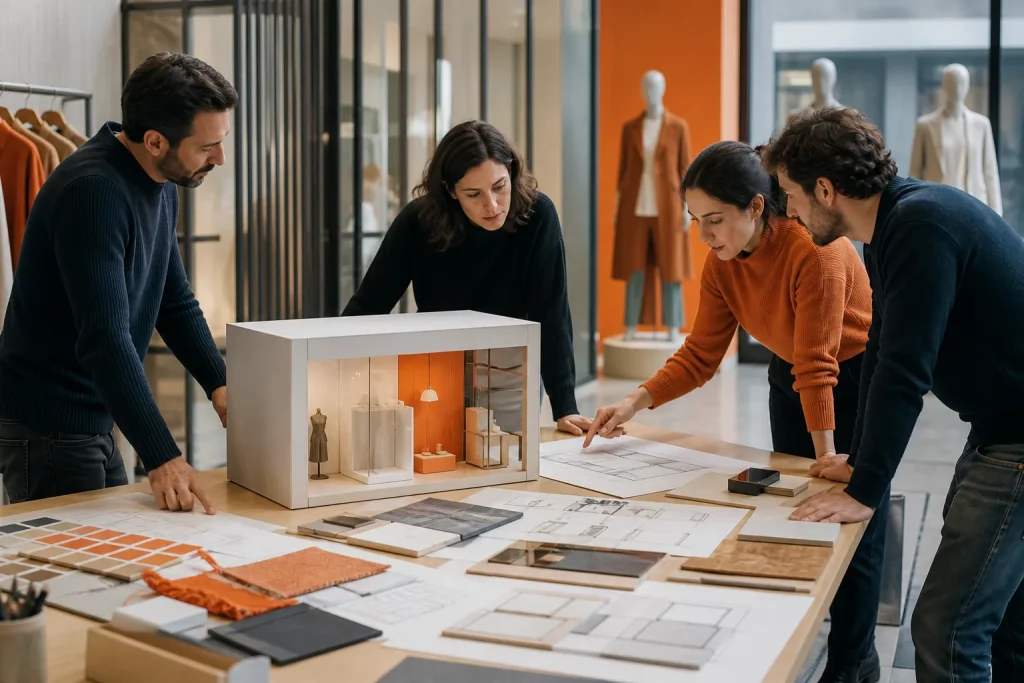 Escena profesional de comercio y marketing para Espacios y decoración comercial