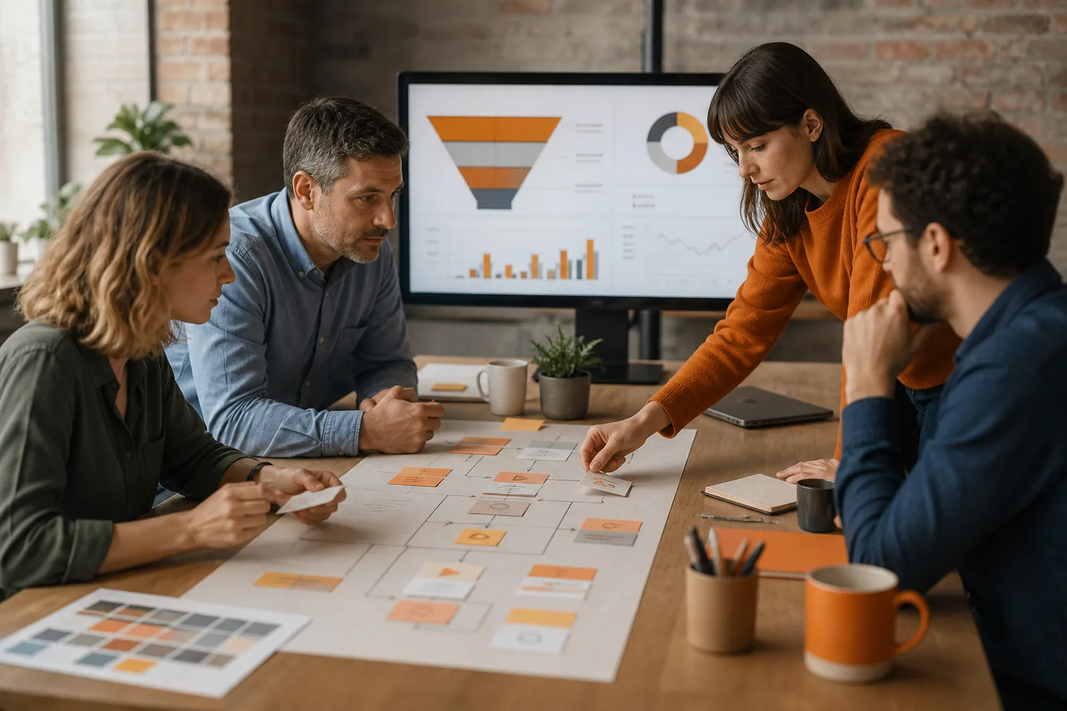 Escena profesional de comercio y marketing para Estrategias de inbound marketing