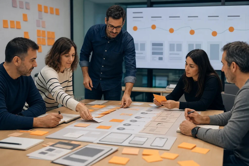 Escena profesional de comercio y marketing para Creación de customer experience strategy