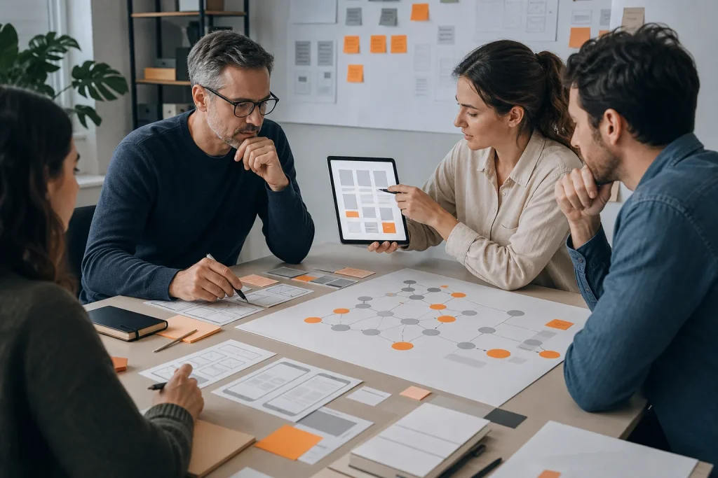 Escena profesional de comercio y marketing para Diseño avanzado de servicios digitales