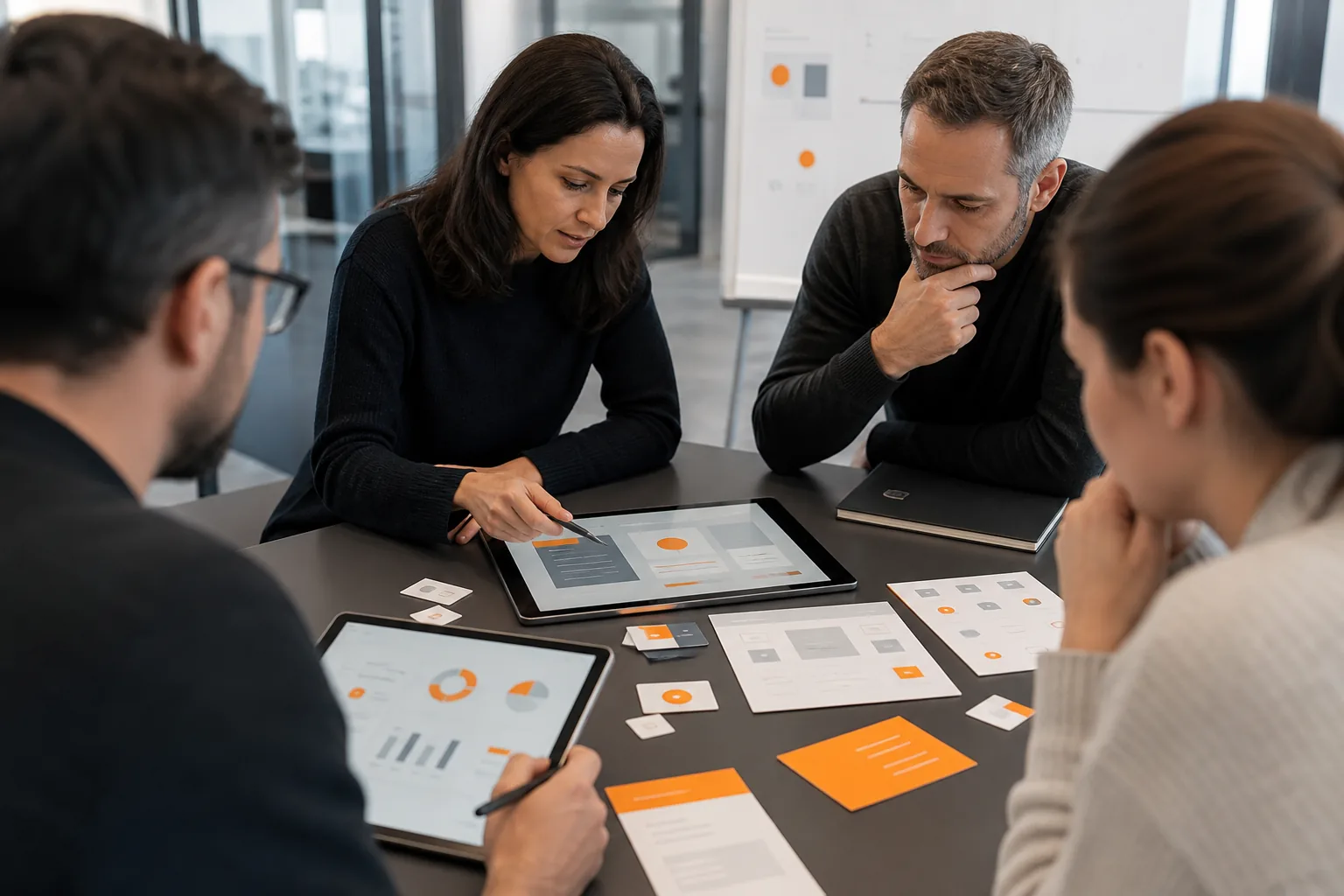 Escena profesional de comercio y marketing para Productos digitales