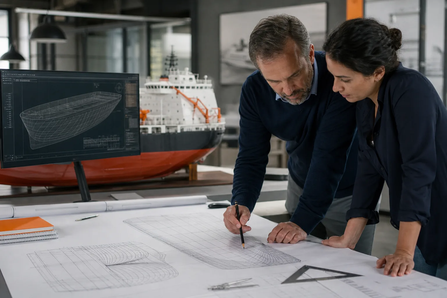 Escena profesional de electricidad y electrónica para Arquitectura y diseño naval