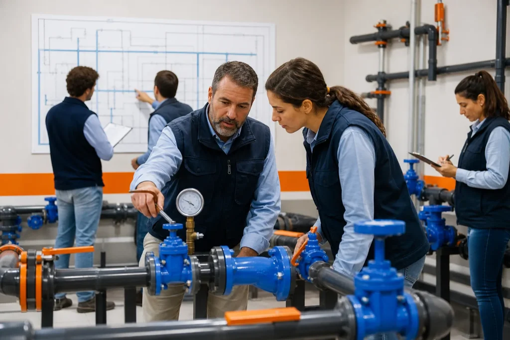 Escena profesional de energía y agua para Operaciones con redes de agua