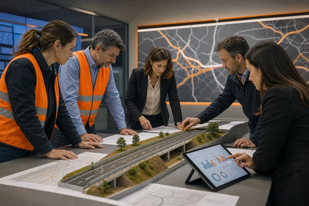 Escena profesional de edificación y obra civil para Sistemas de gestión (conservación y explotación de carreteras)