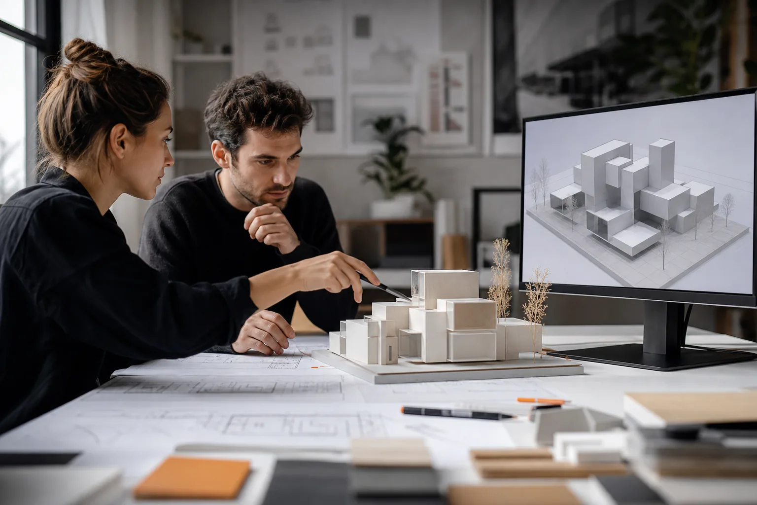 Escena profesional de edificación y obra civil para Modelado con masas conceptuales en revit