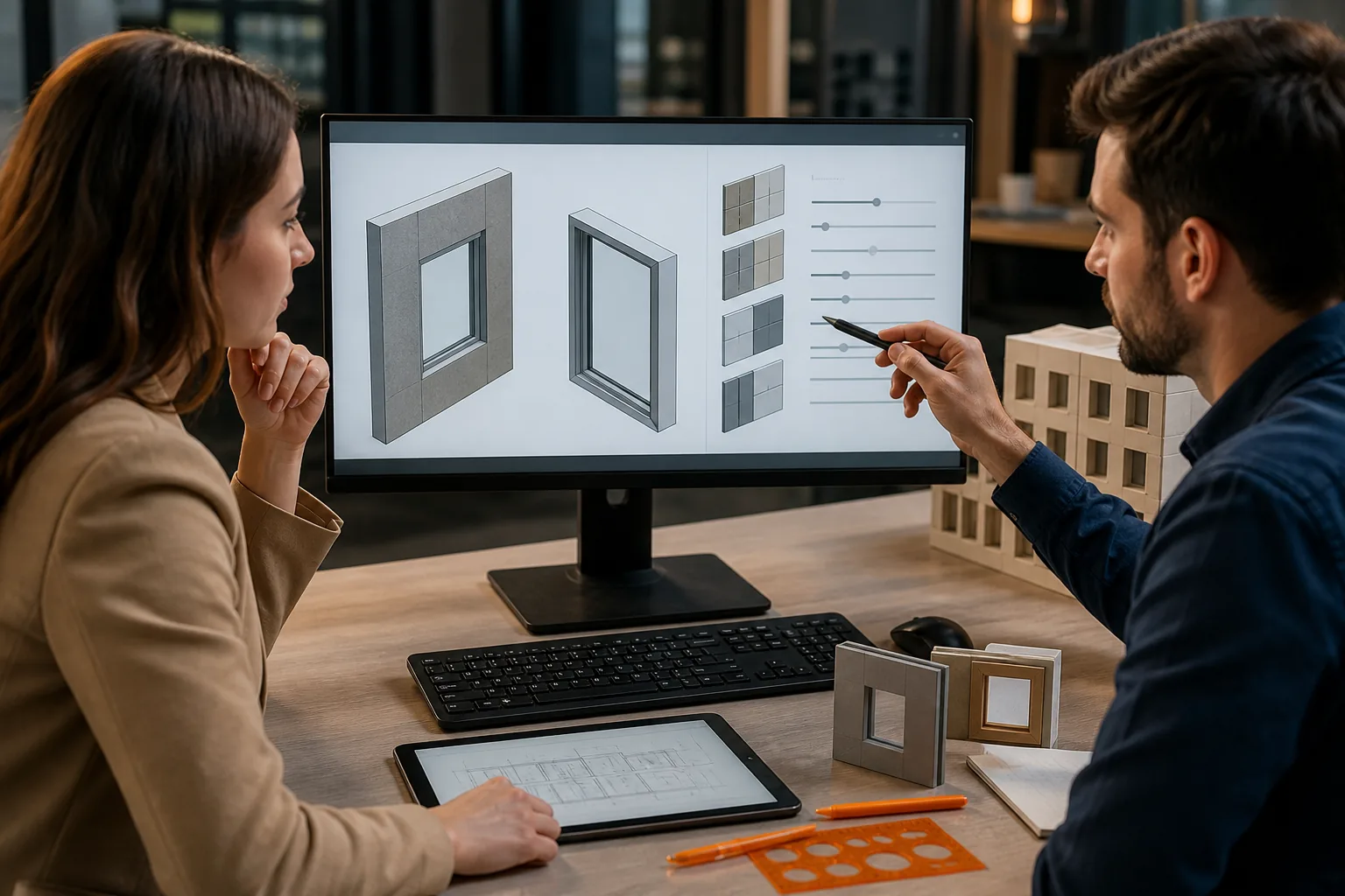 Escena profesional de edificación y obra civil para Parametrización de familias con revit