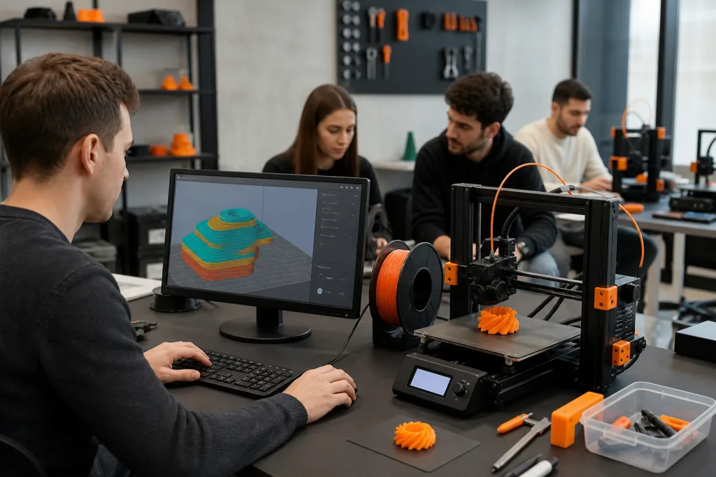 Escena profesional de informática y comunicaciones para Iniciación a la impresión 3d con cura engine