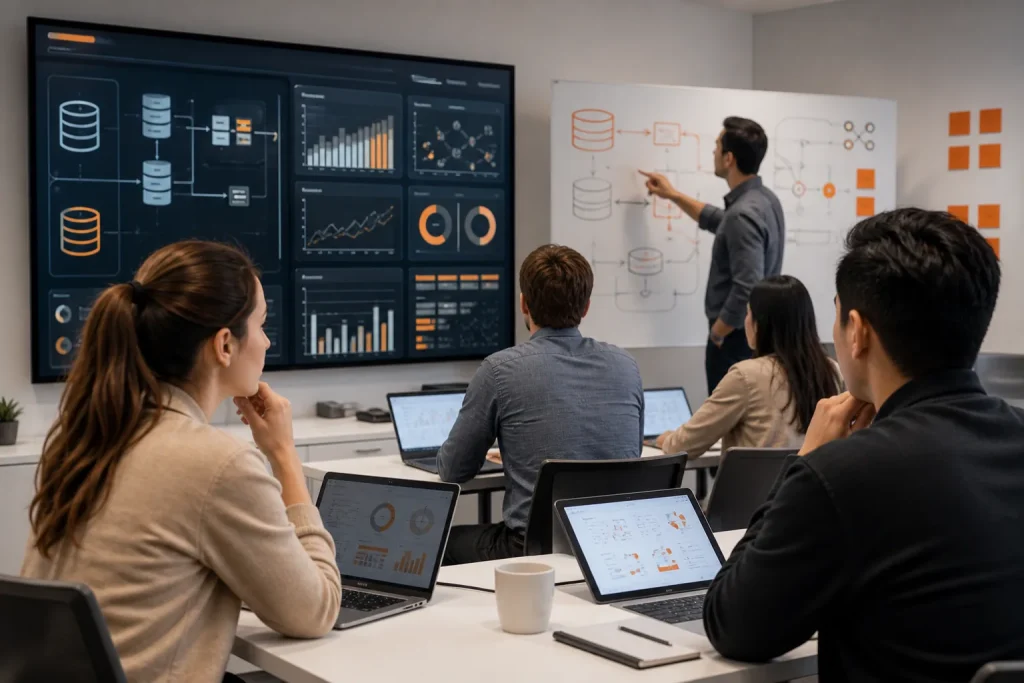 Escena profesional de informática y comunicaciones para Big data y business intelligence