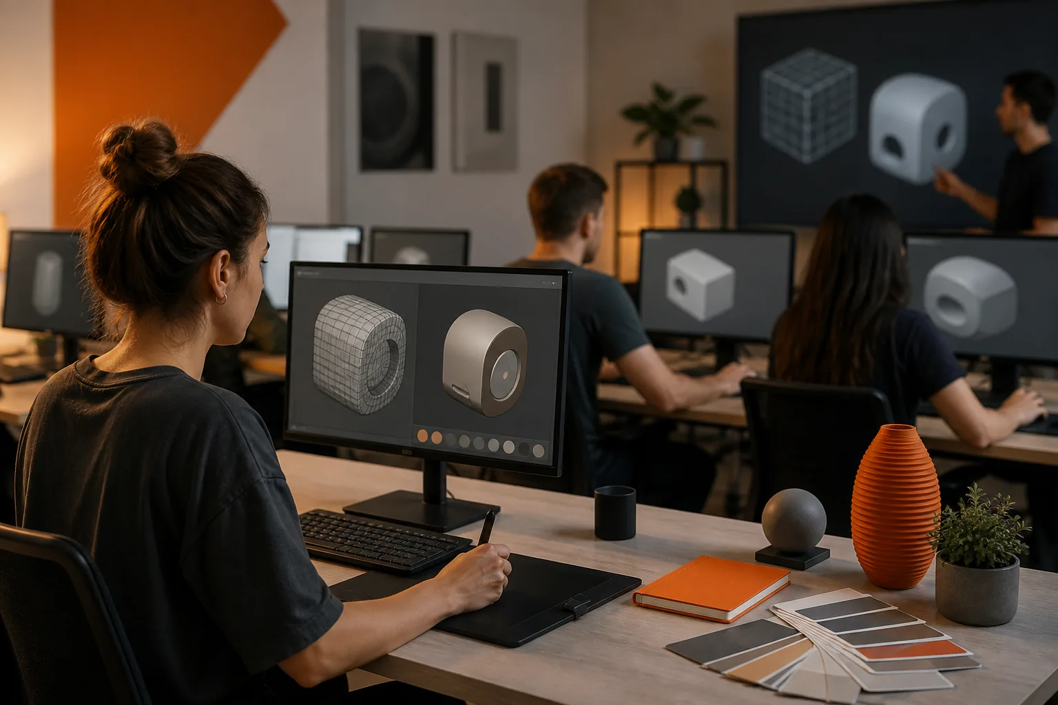 Escena profesional de informática y comunicaciones para Diseño tridimensional con blender