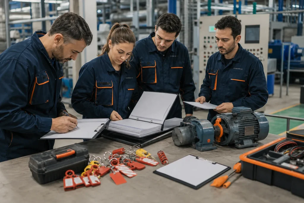Escena profesional de instalación y mantenimiento para Normativa, obligaciones y novedades en el mantenimiento de instalaciones industriales