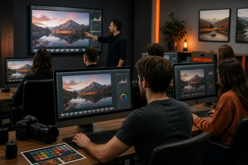 Escena profesional de imagen y sonido para Revelado digital con adobe lightroom