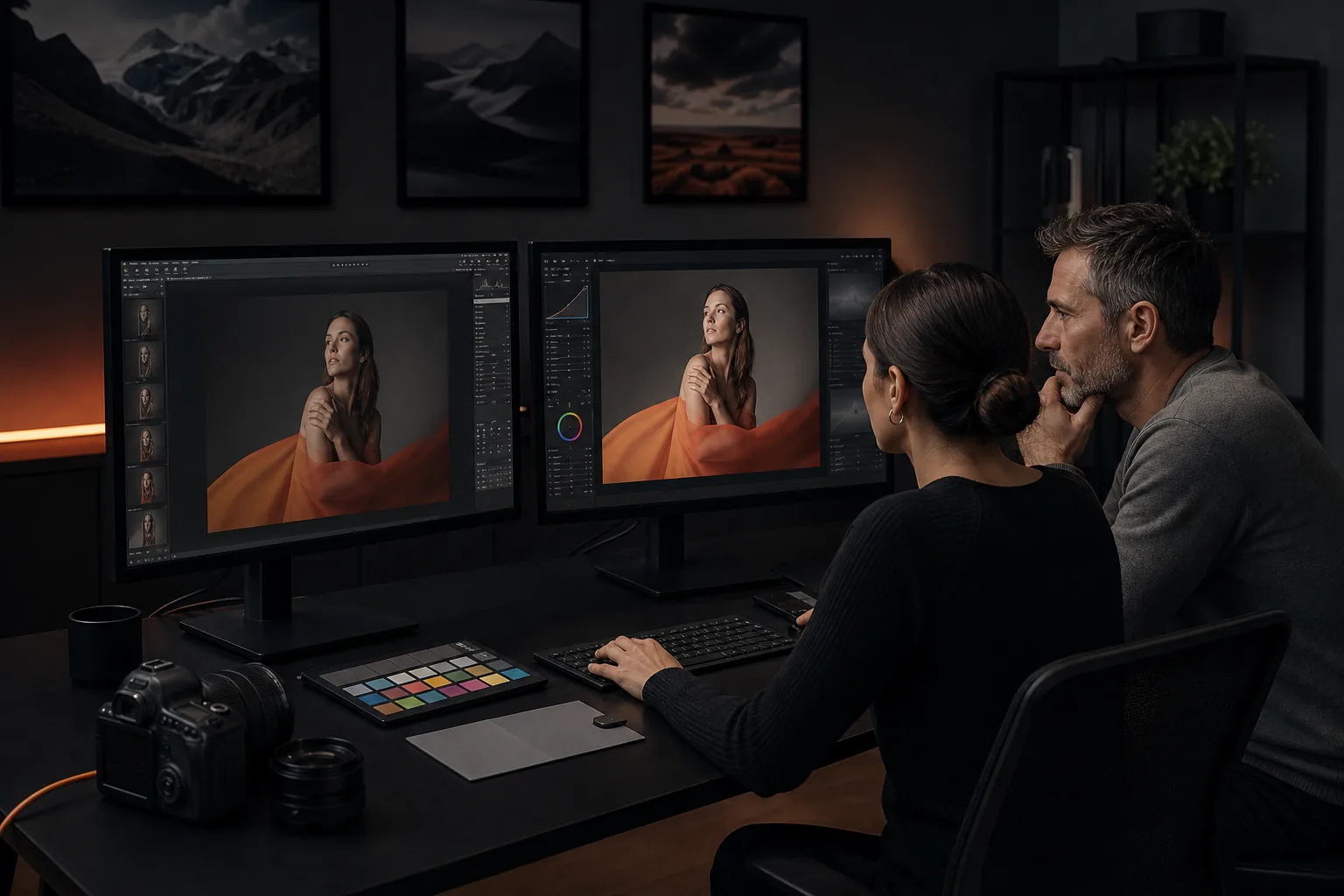 Escena profesional de imagen y sonido para Revelado digital con captureone