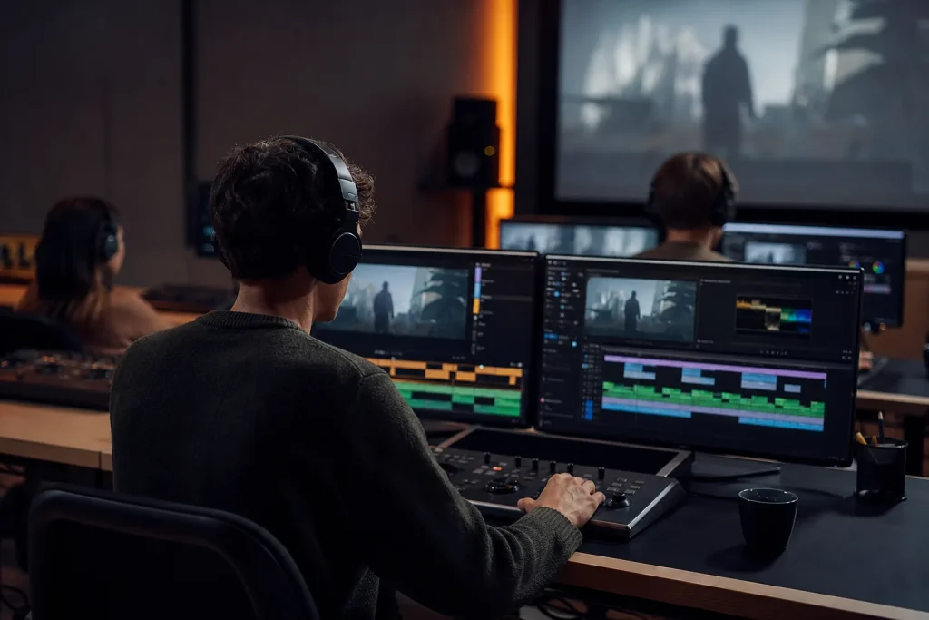 Escena profesional de imagen y sonido para Introducción al montaje audiovisual