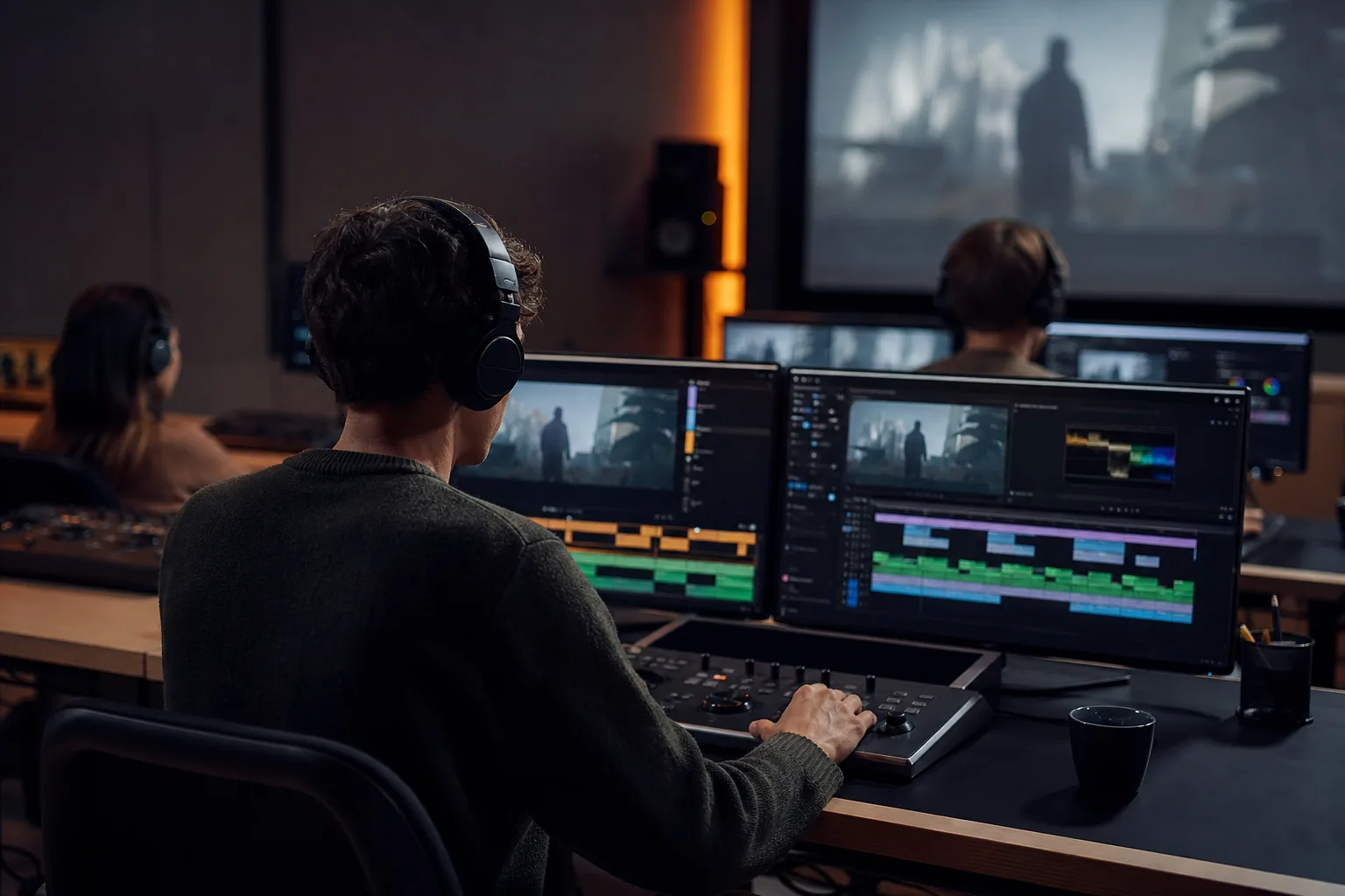Escena profesional de imagen y sonido para Introducción al montaje audiovisual