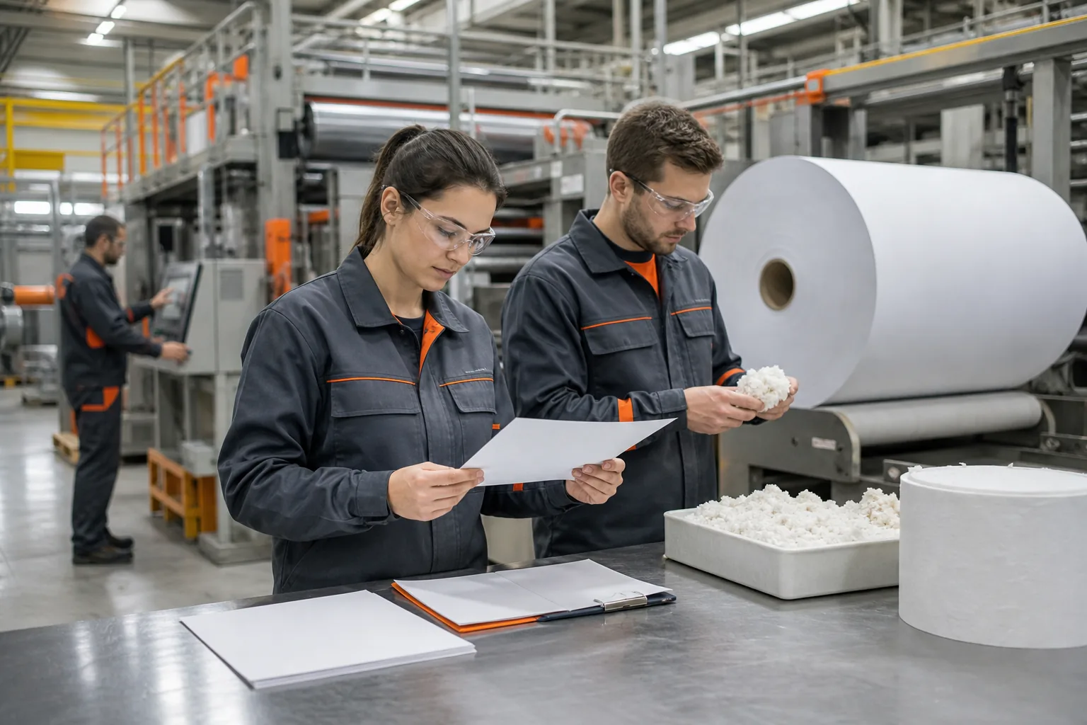 Escena profesional de química para Fabricación de papel