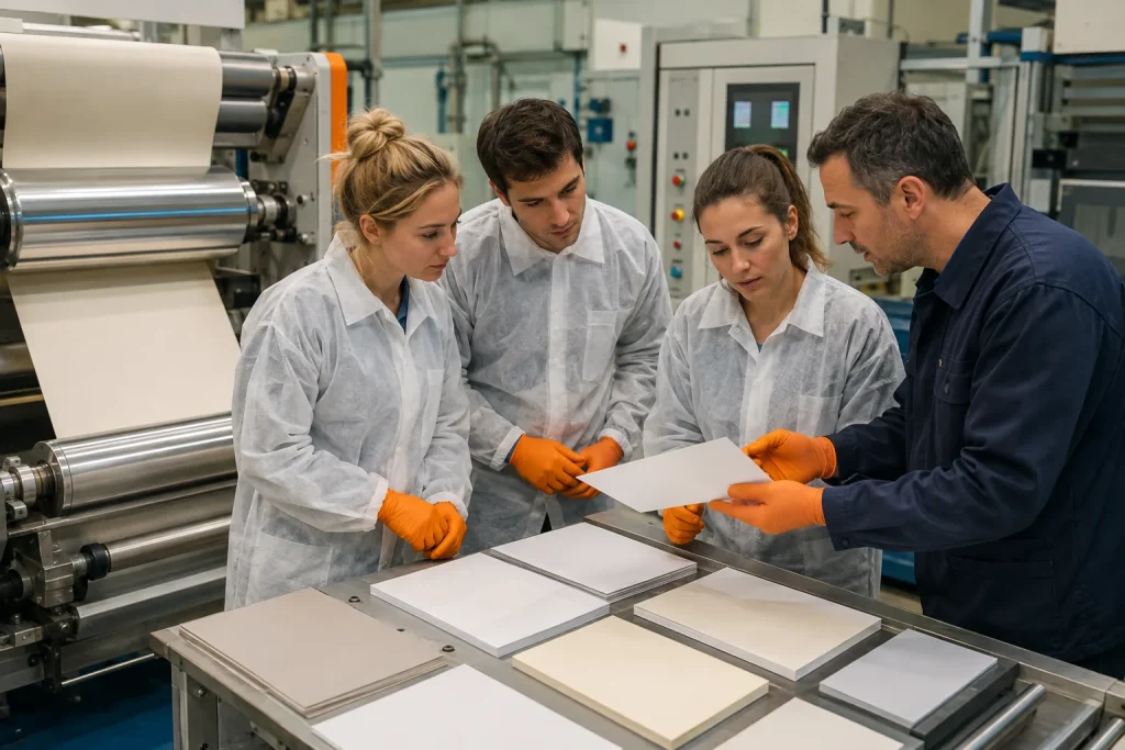 Escena profesional de química para Tratamientos superficiales del papel