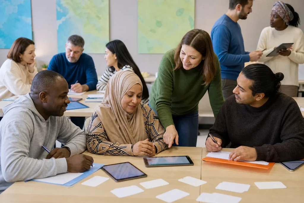 Escena profesional de servicios socioculturales y a la comunidad para Orientación y formación a personas migrantes