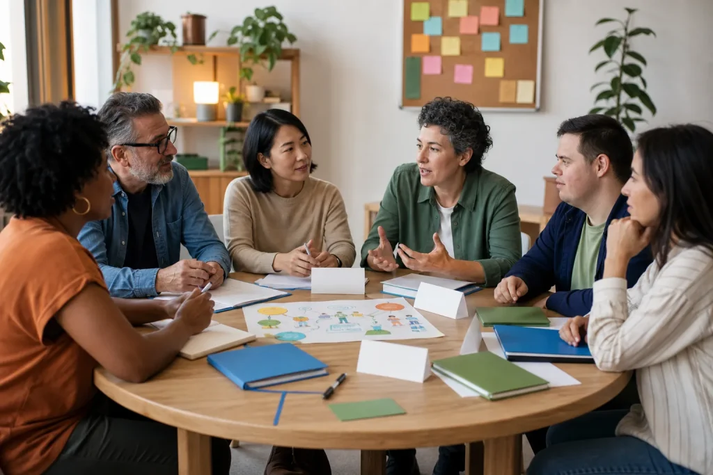 Escena profesional de servicios socioculturales y a la comunidad para La diversidad en la economía social