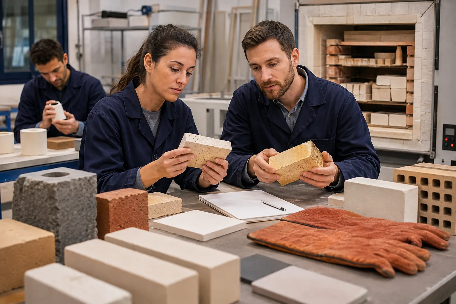 Escena profesional de vidrio y cerámica para Técnico en materiales refractarios y cerámicos